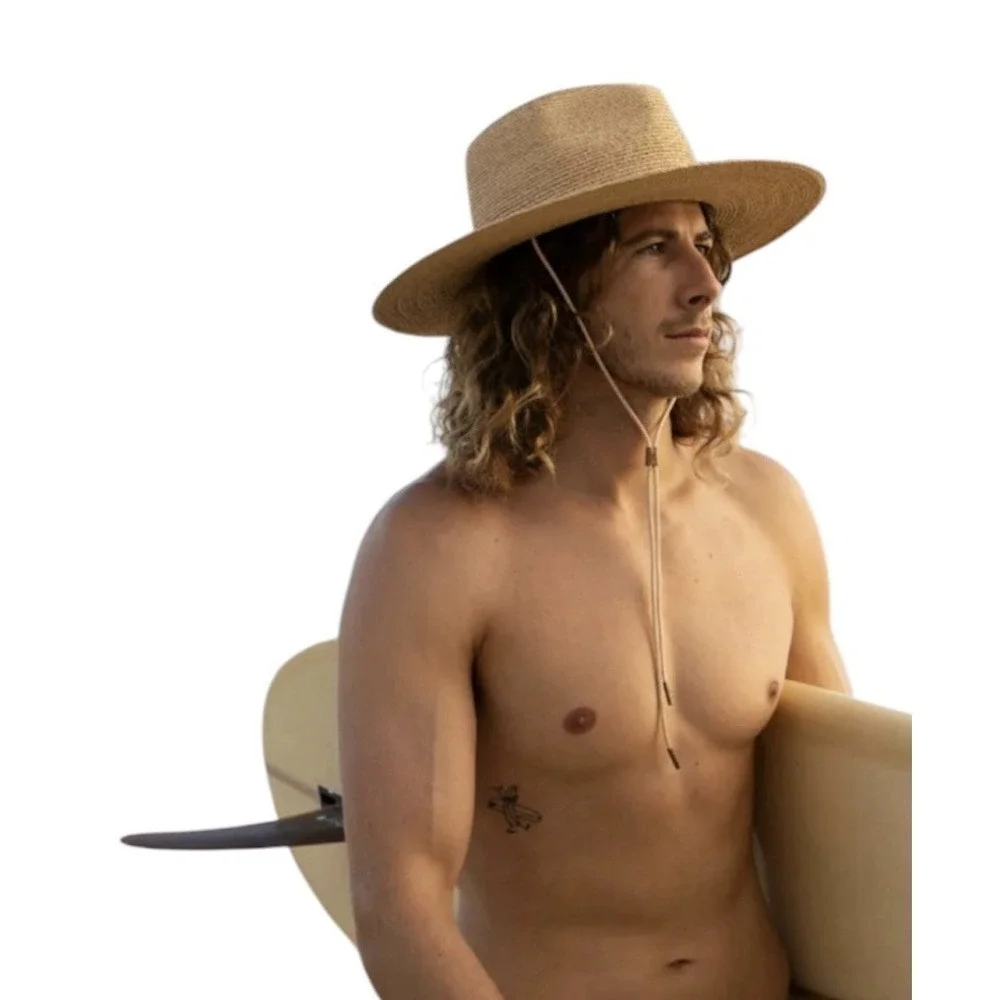 Will + Bear Raffia Sun Hat Austin Sand SML Small Unisex UPF 50+ Adjustable Strap